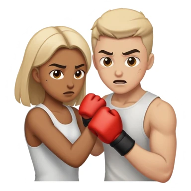 A guy and a girl are fighting sticker