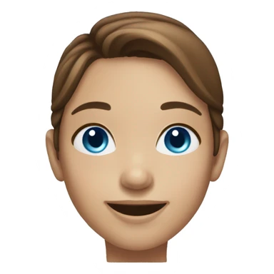 smiling girl with brown hair, blue eyes sticker