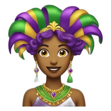 Mardi gras girl sticker
