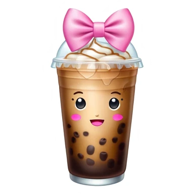 Iced Coffee with a pink bow sticker