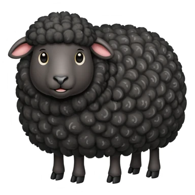 Emojin de una oveja negra cuerpo completo  sticker