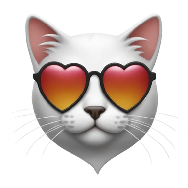 cat with heart sunglasses on sticker
