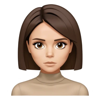 Victoria Beckham circa 1997 with bob haircut parted down straight down the center sticker