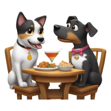 Dog and cat on a date sticker