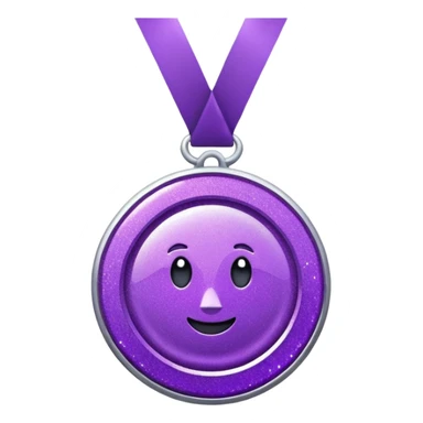 Purple Glitter medal of help sticker