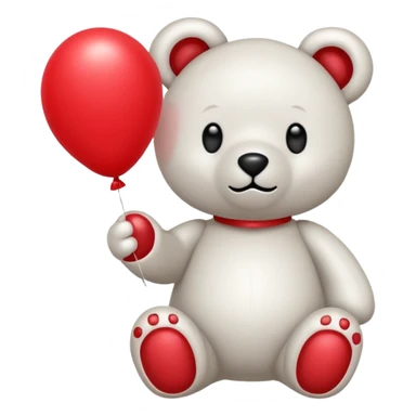 Niedliches gespenst in teddybärform mit einem luftballon in der hand sticker
