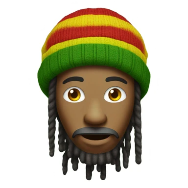 A Rasta puffing on a spliff sticker