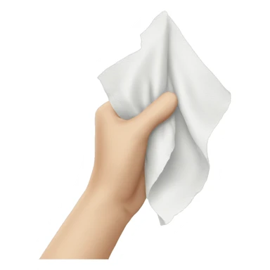 Pale hand holding a tissue sticker