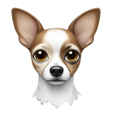 Create a Chihuahua in white,grey and Brown and some Black Frackes  sticker