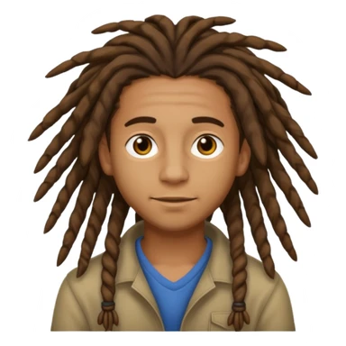 brown boy with mid-legnth dreadlocks sticker