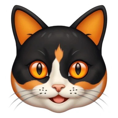 an emoji like apple’s “black cat” emoji but make it calico sticker