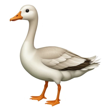 "Emoji of a running goose with a very long neck and two legs. The goose looks like a white goose dyed green, not a duck." sticker