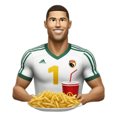 Ronaldo eating fast food sticker