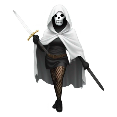 ghostface in fishnet tights full body holding a sword  sticker
