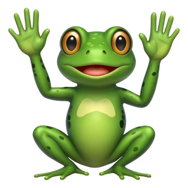 Frog waving hi saying look at me sticker