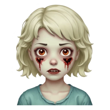 Uma menina zombie com um cabelo ondulado curto, com a franja pro lado sticker