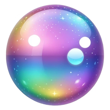 Iridescent Glittered Orb sticker