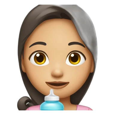 Indonesian girl with baby bottle sticker