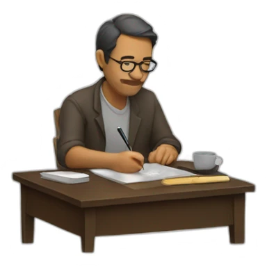 writer writing sticker