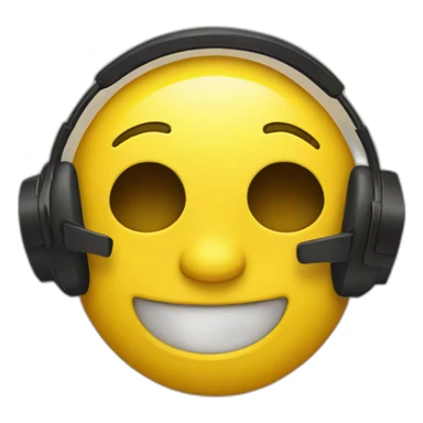 yellow cool emoji with headphone sticker