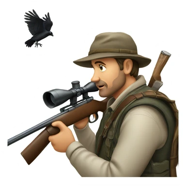 Man hunting crow sticker