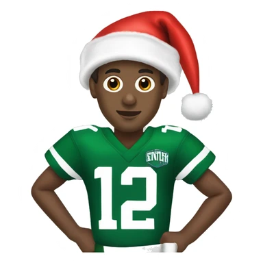 Geno smith in uniform and santa hat  as elf on the shelf  sticker