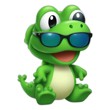 Yoshi wearing sunglasses sticker