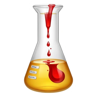 urina com sangue em um copinho de laboratorio sticker