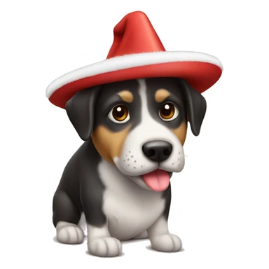Perro con sombrero de navidad sticker
