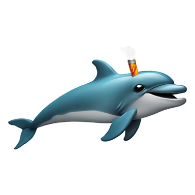 a dolphin smoking a cigarette  sticker