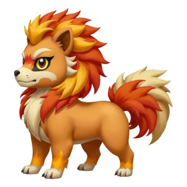 Growlithe-Aracanine-Ponyta-Entei-fusion (full body) sticker
