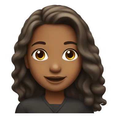 smiling girl with long hair mixed with Oprah  sticker