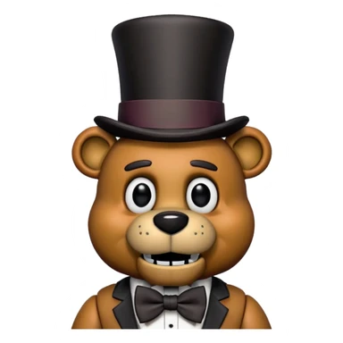Freddy Fazbear from Five Nights at Freddy's with top hat and bow tie sticker