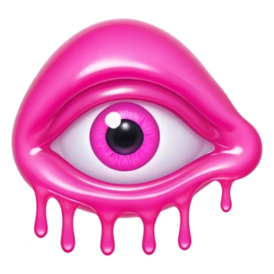 gummy pink neon melted eye sticker