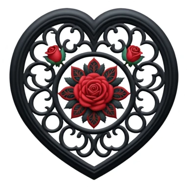 goth heart with a gothic rose window sticker