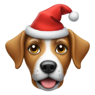 dog with a Christmas hat  sticker