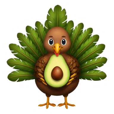 Turkey holding an avocado sticker