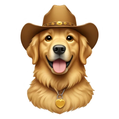 golden retriever with cowboy hat  sticker