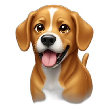 caramel dog walking black mouth sticker