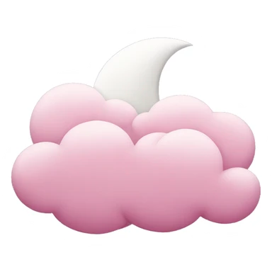 Pink cloud and white moon sticker