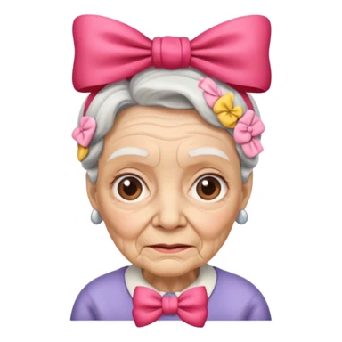 Very old women with Bow. sticker