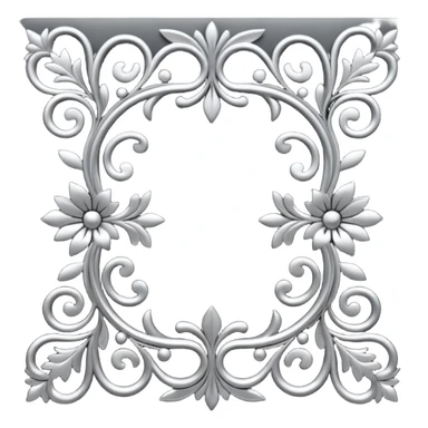 Black and silver filigree page divider, 3D, extremely detailed design sticker
