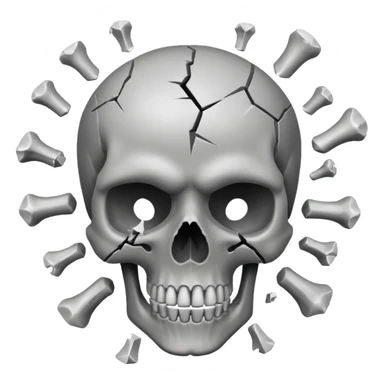 Skull emoji mixed with exploding head emoji sticker