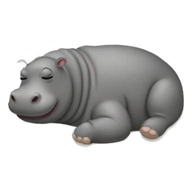 Female hippo sleeping in a bed sticker