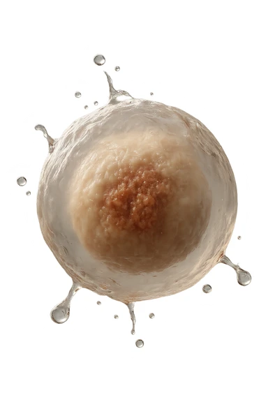 cellula di glicogeno in italiano che si svuota di acqua, iperrealistica 4k sticker