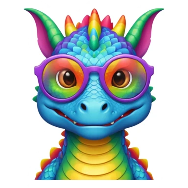 Dragon with rainbow sunglasses  sticker