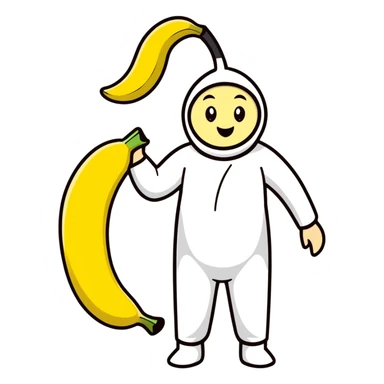 human in banana costume sticker