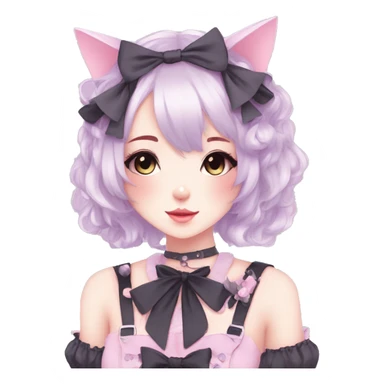 Pastel Edgy Kawaii Cute Beautiful Elegant Pretty Anime Punk Lolita Catgirl sticker