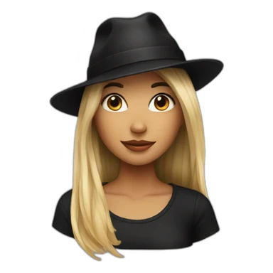 rad hair girl in black hat sticker