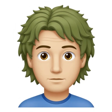 un professeur  homme métisse au cheveux mi long bouclés avec des yeux bleus d'arts plastiques  sticker